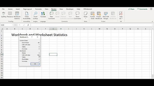 New Excel 365 Feature - Workbook Statistics. смотреть онлайн