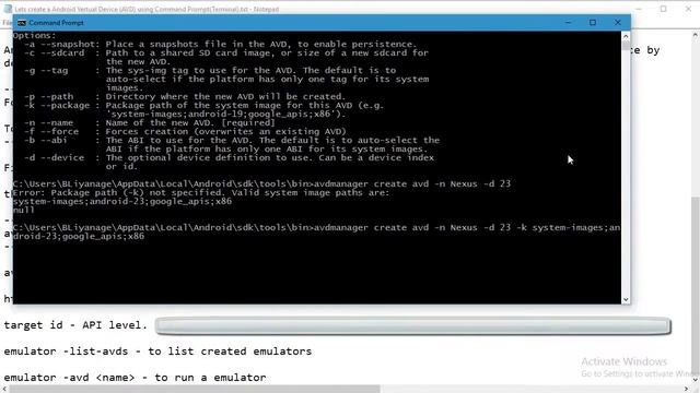 How to create a Android Vertual Device using terminal/Command Prompt смотреть онлайн