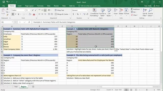 Creating a Pie Chart in Excel with Summary Data смотреть онлайн