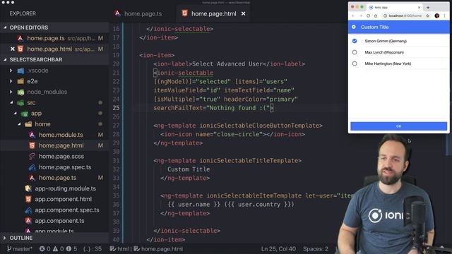 Ionic 4 Searchable Select Component Customisation смотреть онлайн