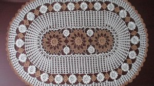 Большая двухцветная овальная салфетка. Часть 2