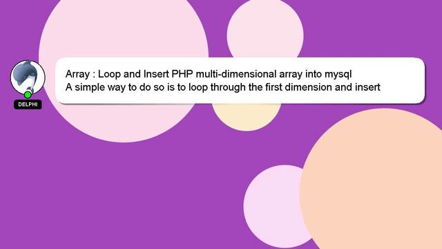 Array : Loop and Insert PHP multi-dimensional array into mysql смотреть онлайн