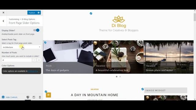 Front Page Posts Slider - Di Blog WordPress Theme смотреть онлайн