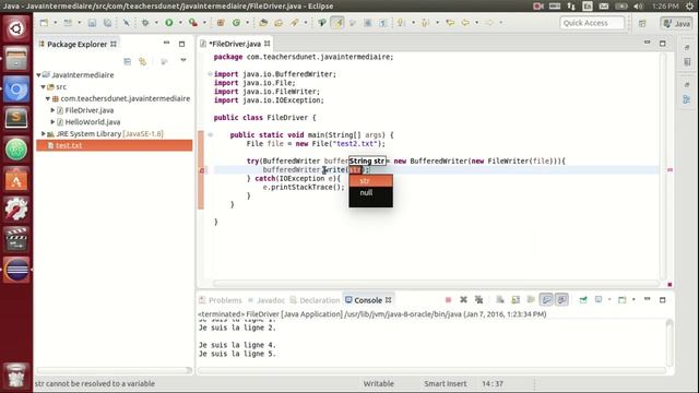 JAVA (Intermédiaire) - 85 - Ecrire dans un fichier avec FileWriter et BufferedWriter en Java смотреть онлайн