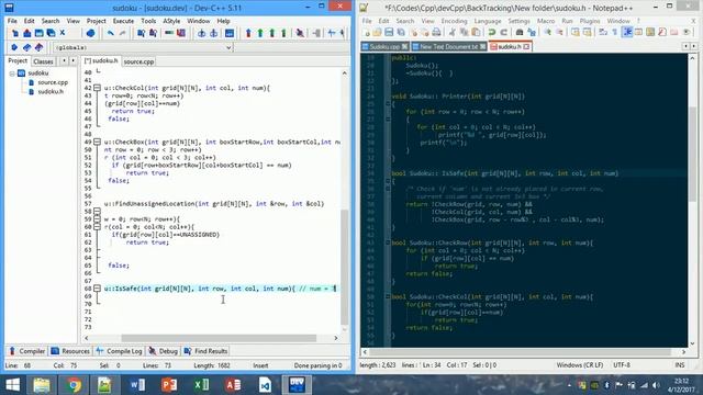 Sudoku Solver Code in cpp/c++ using Backtracking Algorithm смотреть онлайн