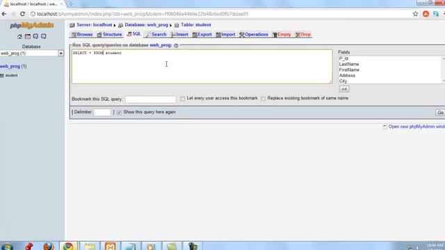 Basic Sql Query In Selecting Data Using PhpMyAdmin
