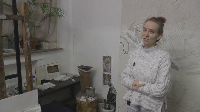 В мастерской художника Антонии Ивониной #Антония_Ивонина #Монументальное_искусство #Мозаика смотреть онлайн