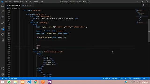 How to fetch data from database in php | get data from sql database in php | PHP Tutorials - 16 смотреть онлайн