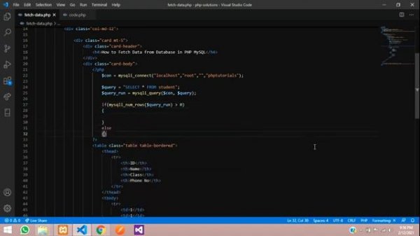 How to fetch data from database in php | get data from sql database in php | PHP Tutorials - 16