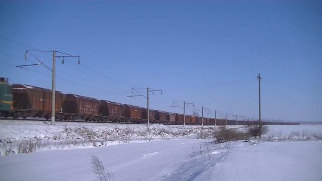ВЛ80С-2047 с составом хоппер-зерновозов смотреть онлайн