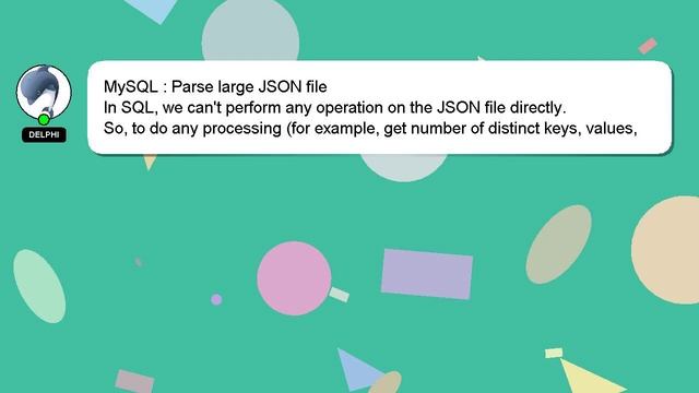 MySQL : Parse large JSON file смотреть онлайн