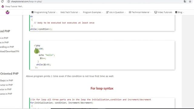 loops in php while loop , for loop , for each loop do while loop [Chapter -7] смотреть онлайн