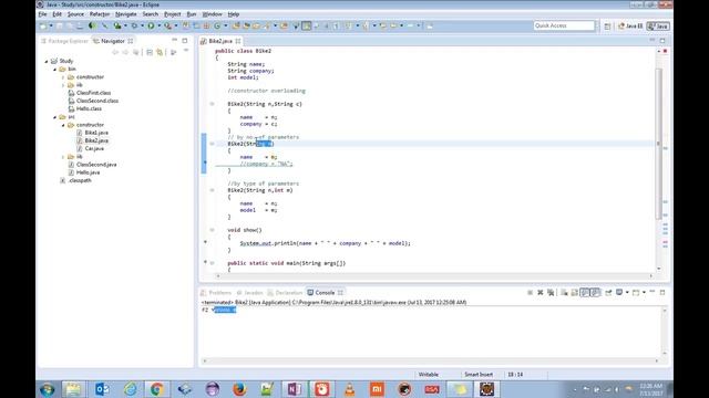 use of constructor overloading in java смотреть онлайн