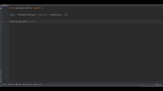 Создание гифки (gif) из видео на python (питон) смотреть онлайн