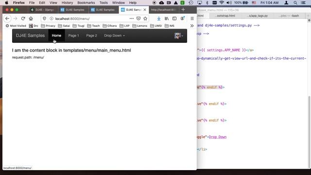 Walking through the DJ4E Bootstrap Menu (menu) Sample Code смотреть онлайн