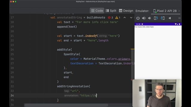 Create Clickable Text using AnnotatedStrings смотреть онлайн