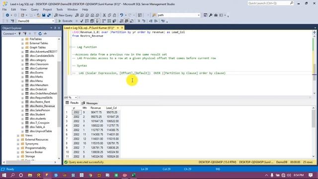 SQL Server - Lead and Lag Function смотреть онлайн