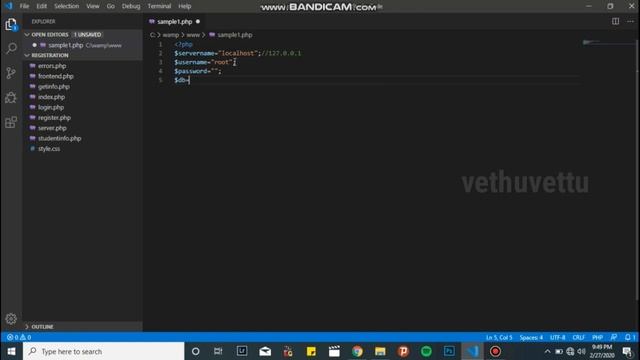 HOW TO CONNECT DATABASE MYSQL USING PHP IN WAMP -TAMIL смотреть онлайн