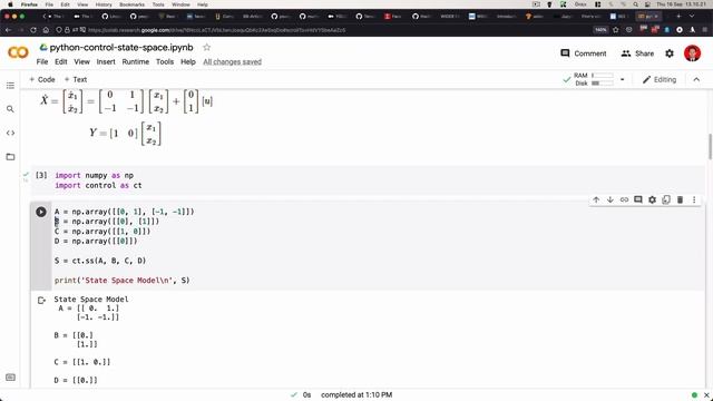 Create State Space Model in Python with Control Module смотреть онлайн