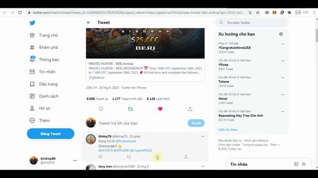 New Airdrop: Pirates Hunter || Get Reward $200 BERI + $10 BERI Per Ref смотреть онлайн