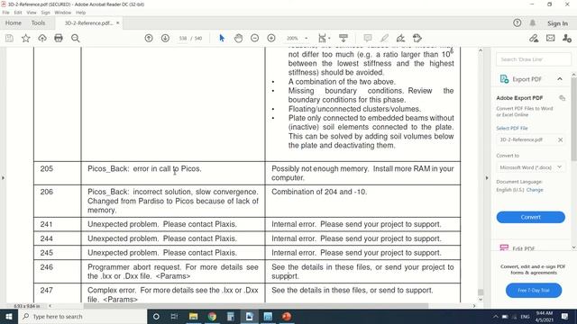 plaxis error code 205 error in call to picos смотреть онлайн