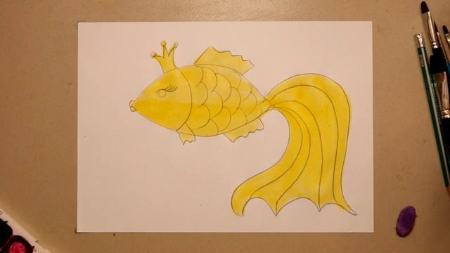 Рисунок ЗОЛОТАЯ РЫБКА ? Как нарисовать золотую рыбку? Урок рисования смотреть онлайн