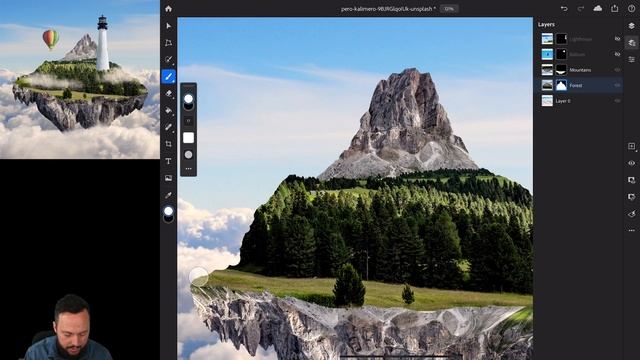 Creative Composition with Photoshop on the iPad - Floating Island смотреть онлайн