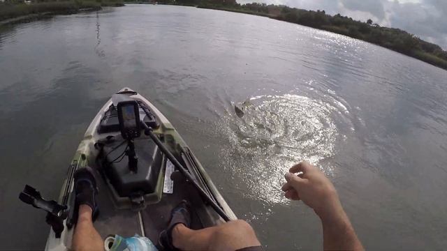 KAYAK FISHING VILANO AND MOULTRIE CREEK FL USING GULP JERK SHAD смотреть онлайн