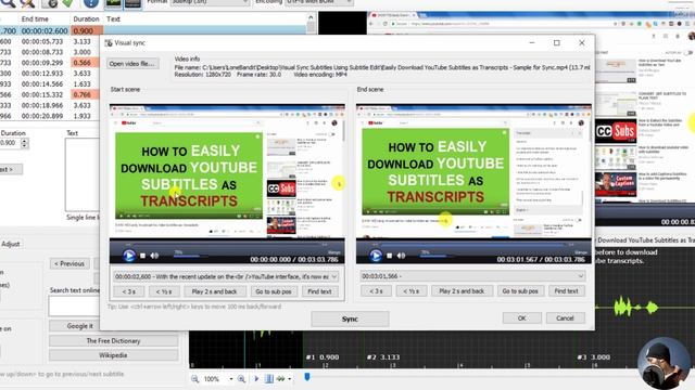 How To Sync Subtitles With Video Using Visual Sync in Subtitle Edit смотреть онлайн