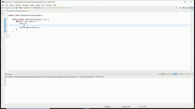 Difference between break and continue | Java Interview Question | Java in Tamil смотреть онлайн