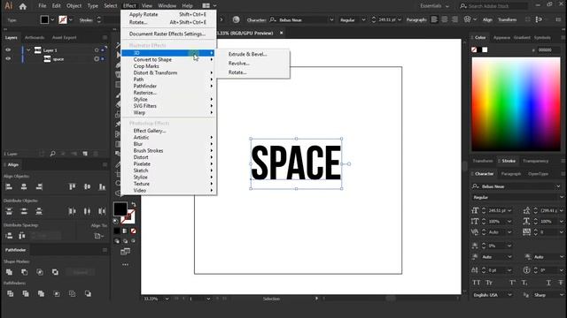 How to use 3D Tool Illustrator (Extrude, Revolve, Rotate) | Design Dynamics смотреть онлайн