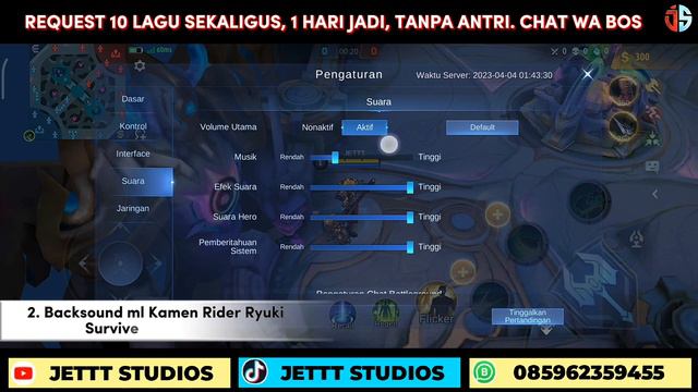 SCRIPT BACKSOUND IN GAME MOBILE LEGENDS KAMEN RIDER RYUKI | SCRIPT BACKSOUND ML
