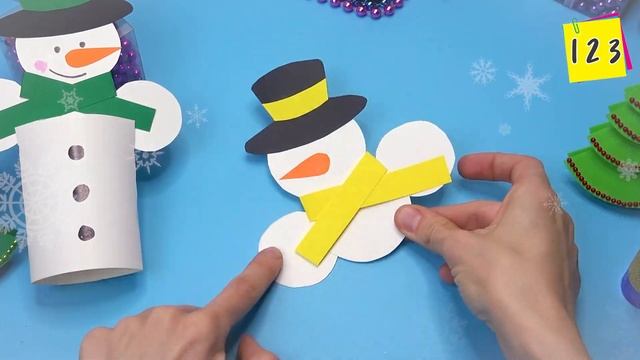 6 Easy Paper snowman - Christmas paper crafts 2023 смотреть онлайн