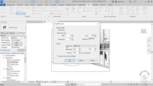 Exporting the walkthrough in Revit смотреть онлайн