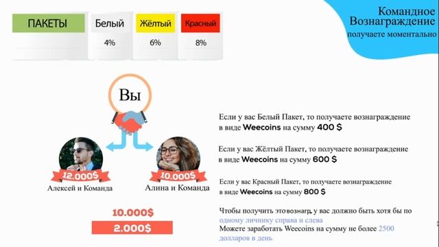 МАРКЕТИНГОВЫЙ ПЛАН ЗАРАБОТКА #WEECOINS