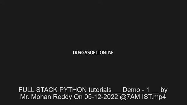 FULL STACK PYTHON tutorials by Mr. Mohan Reddy Sir смотреть онлайн