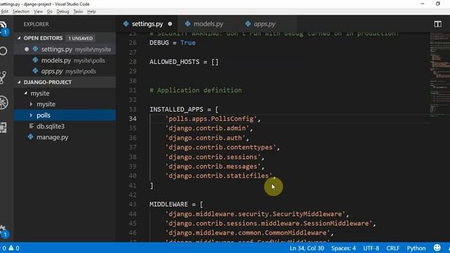 Django-- CaseStudy part 2-1-- polls app creation смотреть онлайн