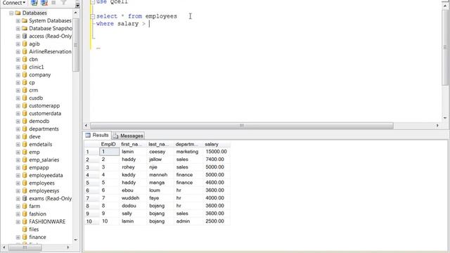 using greater than and less than in sql select statement смотреть онлайн
