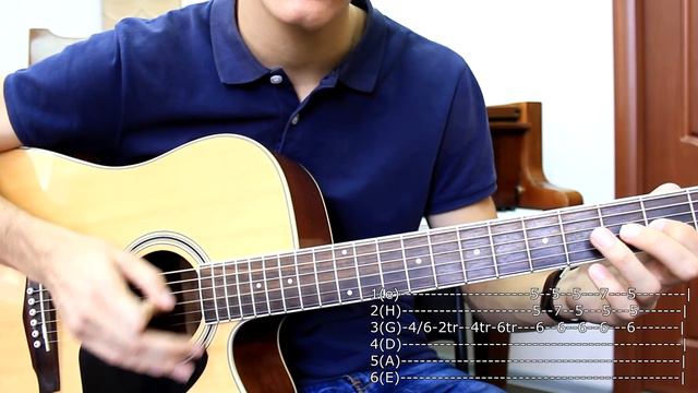 Как играть: ЯКУТЯНОЧКА МОЯ на гитаре (соло партия) L'ONE Feat. ВАРВАРА ВИЗБОР