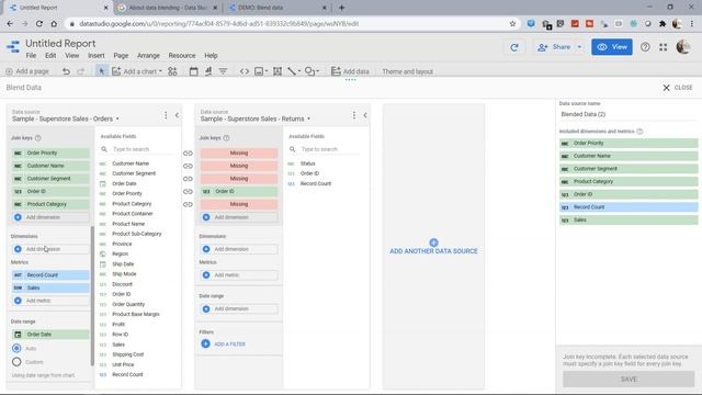 Data Blending in Google Data Studio [Tutorial] [Beginners] смотреть онлайн