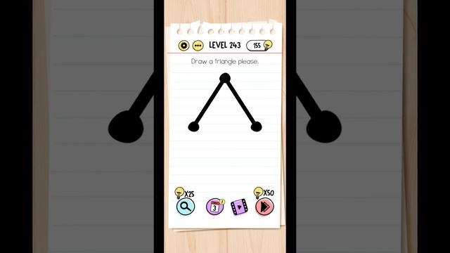 Brain Test Level 243 Draw a trangle please #braintest #braintestgame смотреть онлайн