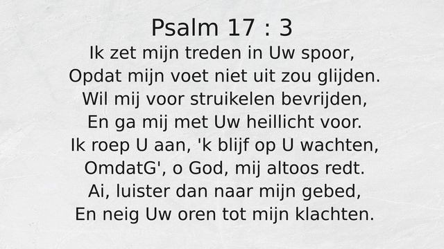 Psalm 17 : 3 Ik zet mijn treden in Uw spoor, смотреть онлайн