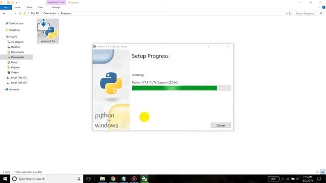 How To Download & Install Python 3.7.4 On Windows 10 смотреть онлайн