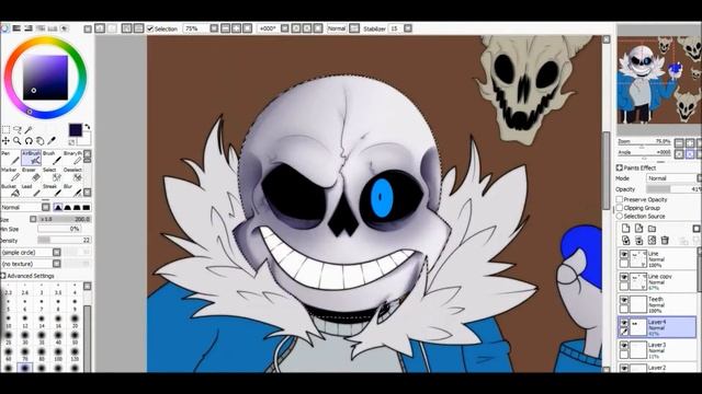  Undertale Speedcolouring Sans the skeleton