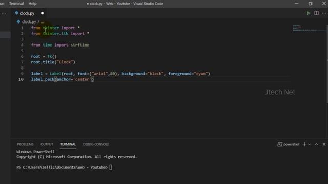 How to make Clock using Python || Python tutorial || Python for Beginners || Jtech Net смотреть онлайн