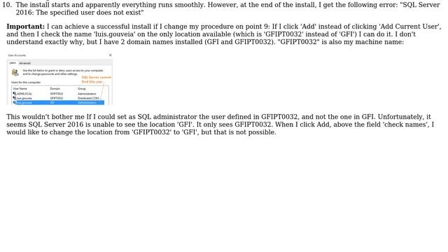 DevOps & SysAdmins: Error installing SQL Server 2016: "The specified user does not exist" смотреть онлайн