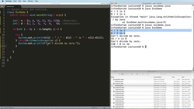 Java Exceptions 8: Example - Division Loop смотреть онлайн
