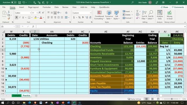 Write Checks for Expenses & Prepaid Assets 7220 Excel Accounting Problem 2021 смотреть онлайн