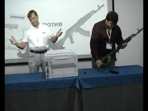 OKI A3 Color printers C801, C810, C821 and C830 vs Kalashnikov machine gun смотреть онлайн