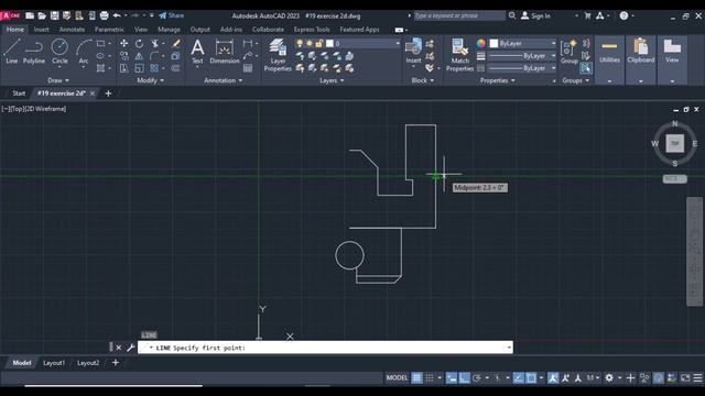 AutoCAD 2D Exercise #19 смотреть онлайн